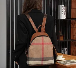 New Fashion Plaid Women Travel Backpacks Large Capacity High Quality Canvas Backpack Ladies Casual Shoulder School Bags Totes