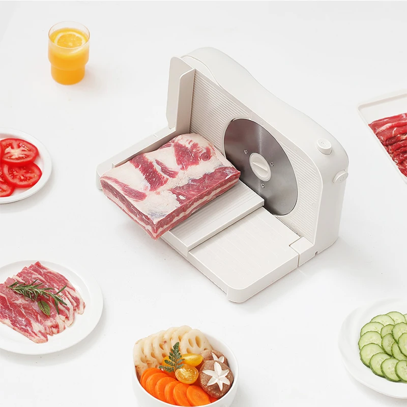 

Multifunctional Meat Slicer Electric Mutton Roll Slicer Small Frozen Meat Fat Beef Slicer Household Meat Planer Folding Storage