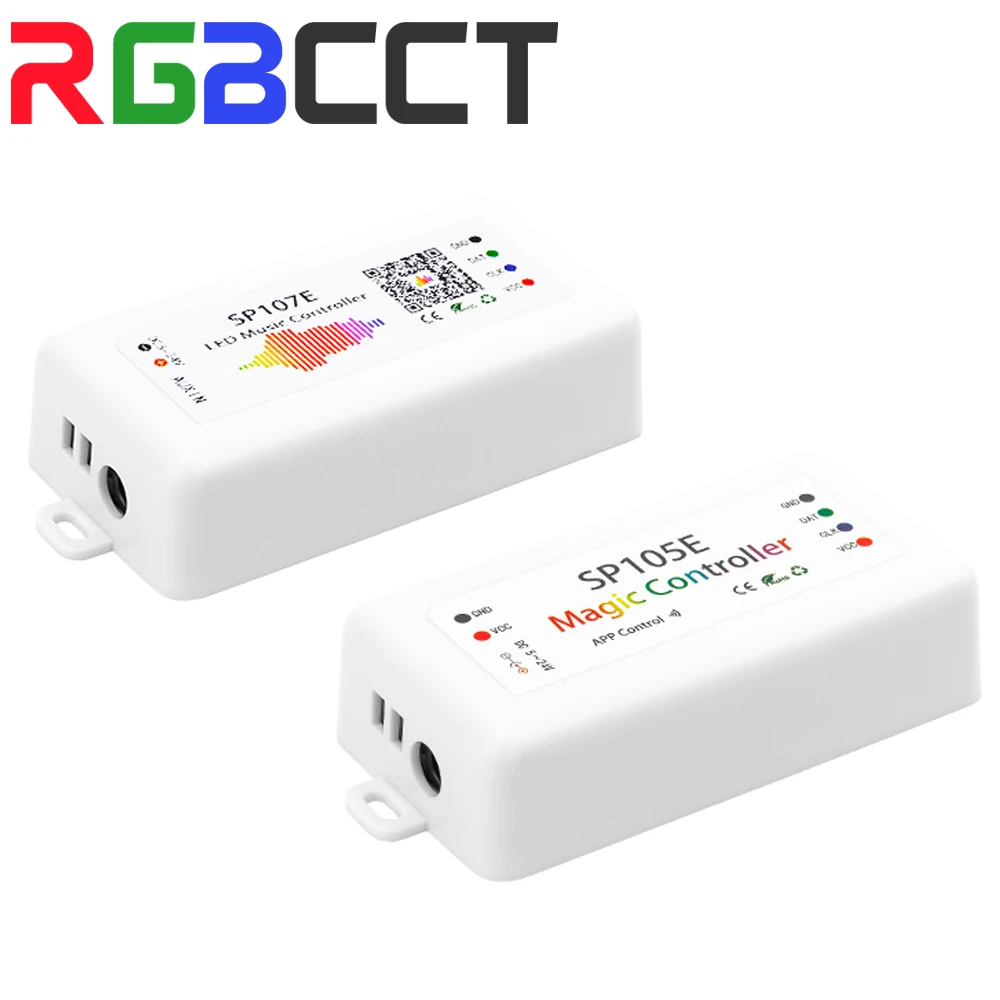 DC5V-24V SP105E Bluetooth Wifi WS2811 WS2812B Led müzik denetleyicisi SK6812 RGB/RGBW APA102 SP107E SP110E WS2801 piksel Led şerit