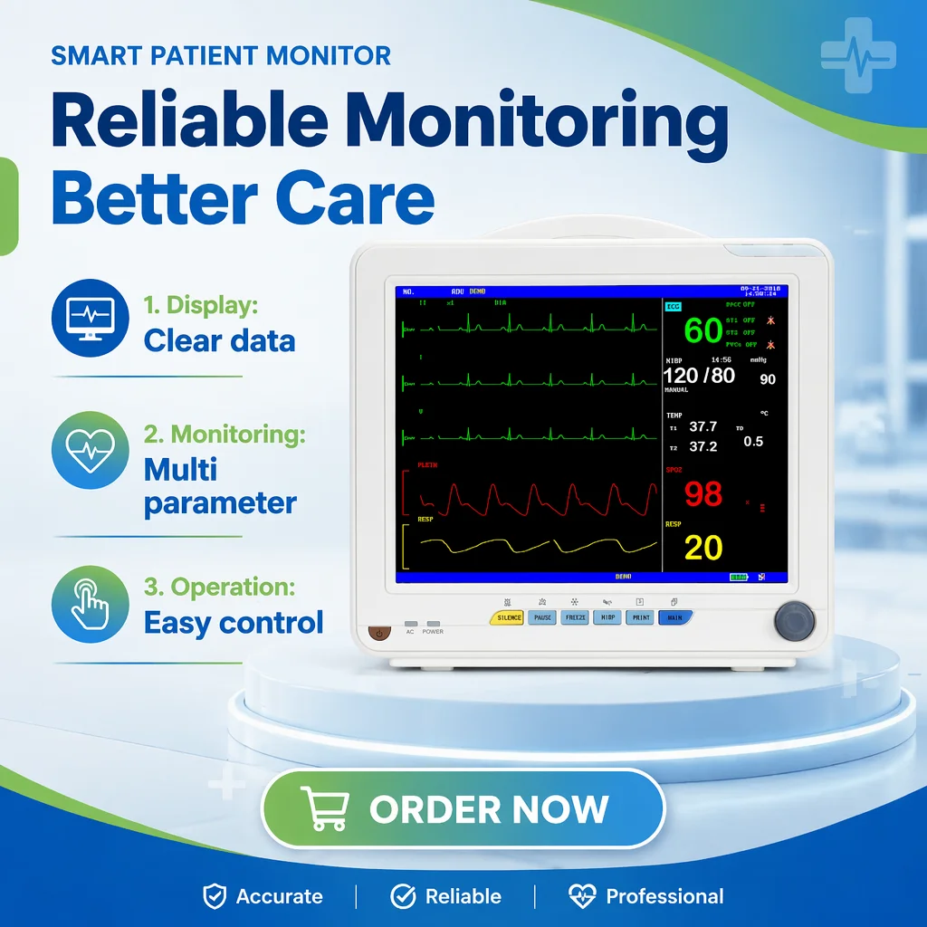 Yuvnice PM12B Electric 12.1 Inch TFT Display Multi-parameter Patient Monitor for Veterinary Use with Picco Module