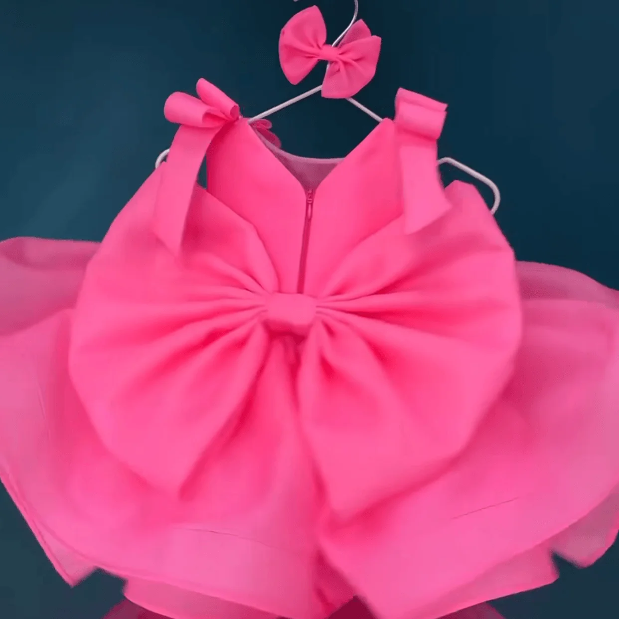 KLFLGD Toddler Baby Girls Pageant Dress Big Bow Heart Tulle Tutu Dress Flower Wedding Princess Birthday Party Prom Gown view 5