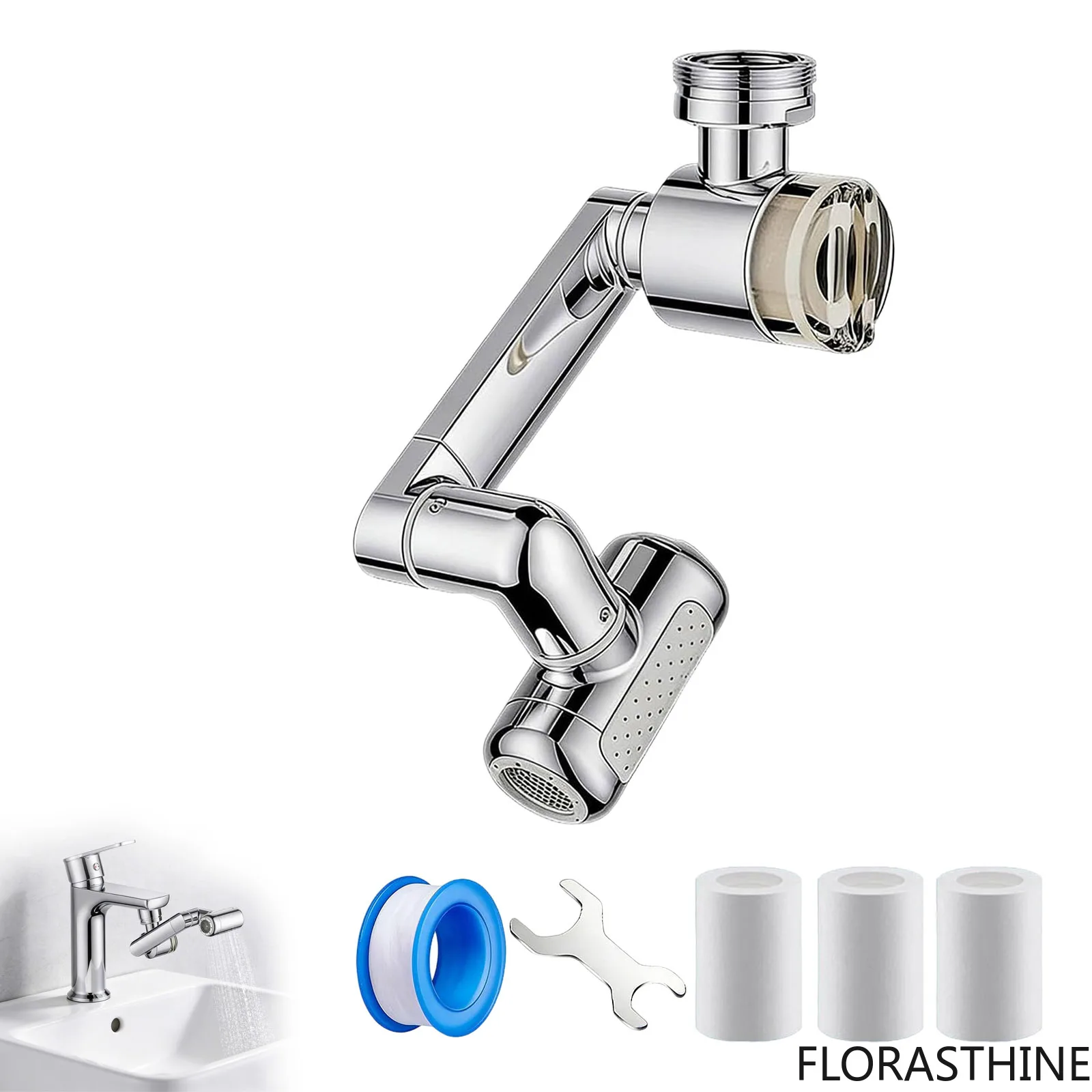 1080° Rotating Faucet Extender with Upward Facial Mist 4 Water & Built in Convenient Filter and Fast Kitchen Faucet Head Adapter