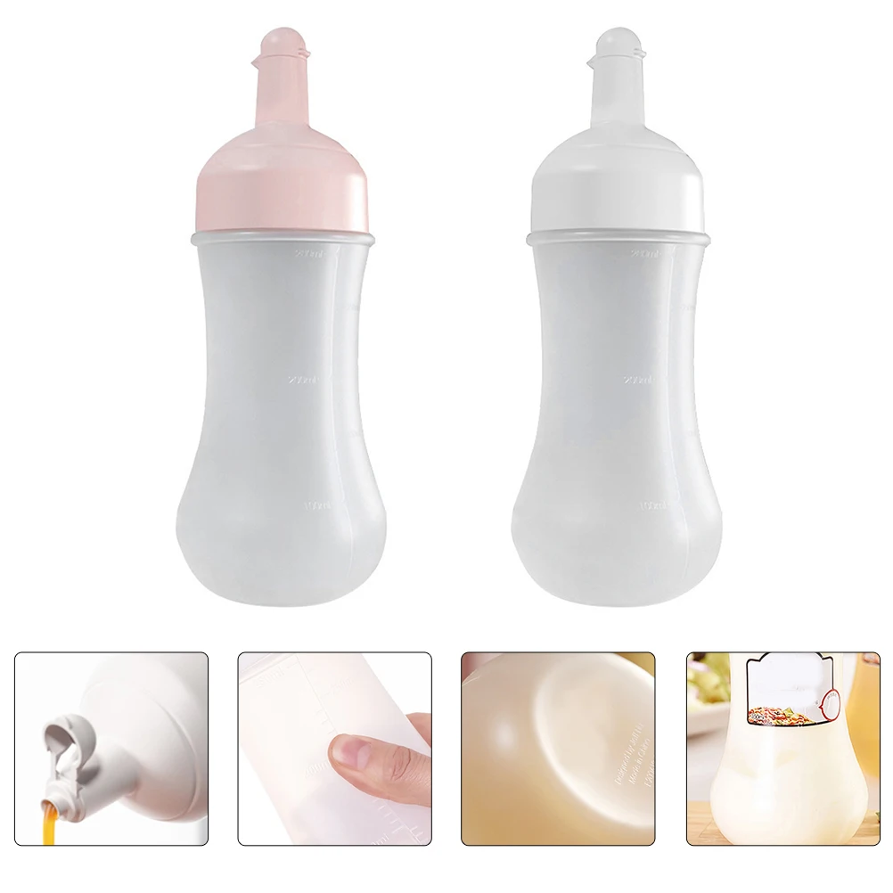 

2pcs Squeeze Sauce Bottle Kitchen Bottles Restaurant Airless for Sauces Chef Baby Condiment Ketchup Cream Dispenser Leakproof