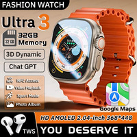 2025 For IOS Fashion DT Ultra 3 New Watch High-End 32G Memory Smartwatch Men GPS Map Video Call NFC ChatGPT Business Sport Watch