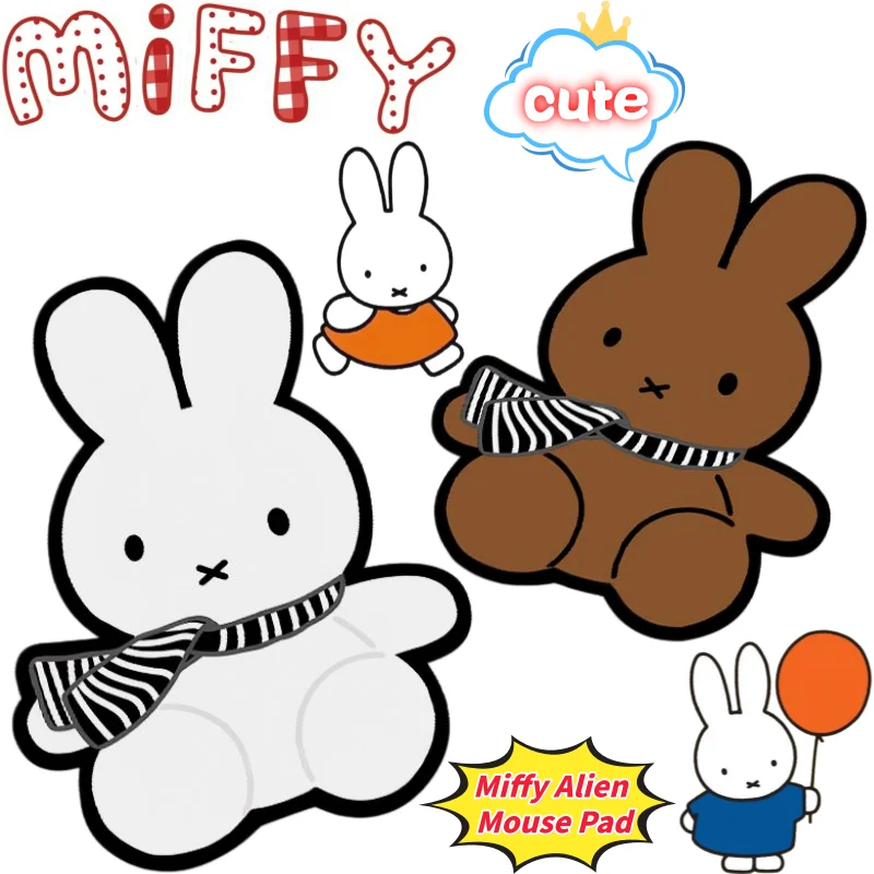 

Новый коврик для мыши Miffy с ярким анимационным принтом, креативный, портативный, милый, с изображением инопланетянина, нескользящий, для офисного стола
