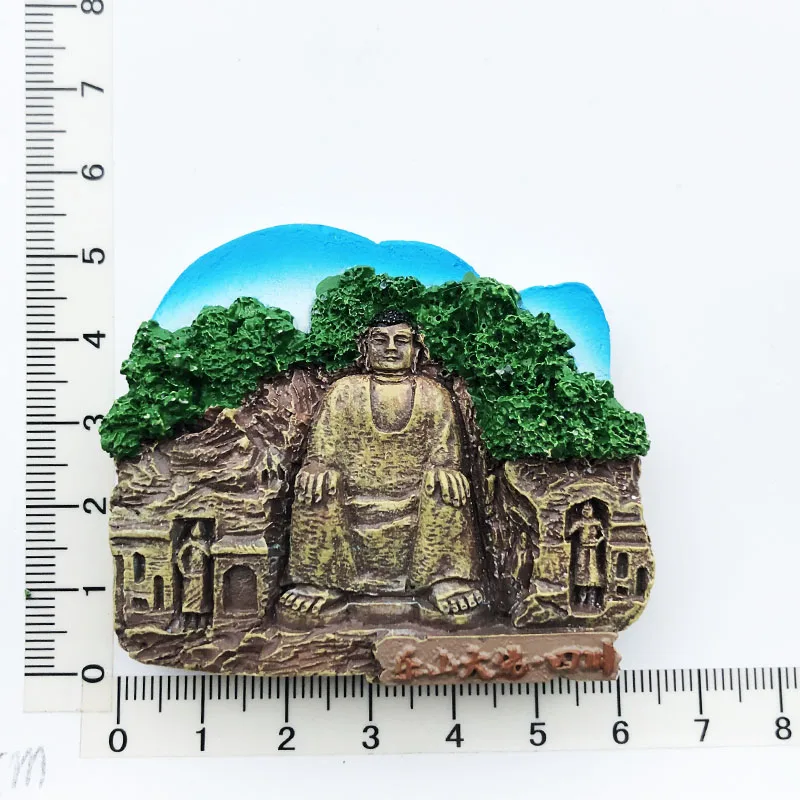 Leshan Giant Buddha in Sichuan Province Fridge Magnet,Creative,Travel,Commemorate,Crafts,3D,Ornaments,Magnetism,Resin Material,R