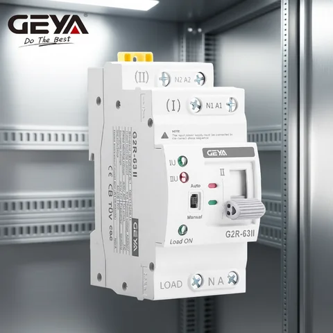 Automatic ATS Transfer Switch ATS Mini Automatic Transfer Switch 220V Din Rail Dual Power Electrical Selector Switches Uninterrupted Power 63A