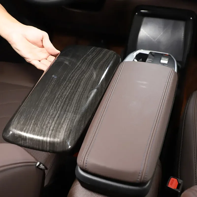 

For BMW X1 IX1 U11 2023-2025 ABS Carbon Fiber Car Central Control Armrest Storage Box Cover Trim Interior Car Accessories