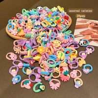 Assorted Cute Cartoon Kids Hair Ties (30-Pack) - Colorful Elastic Hair Bands
