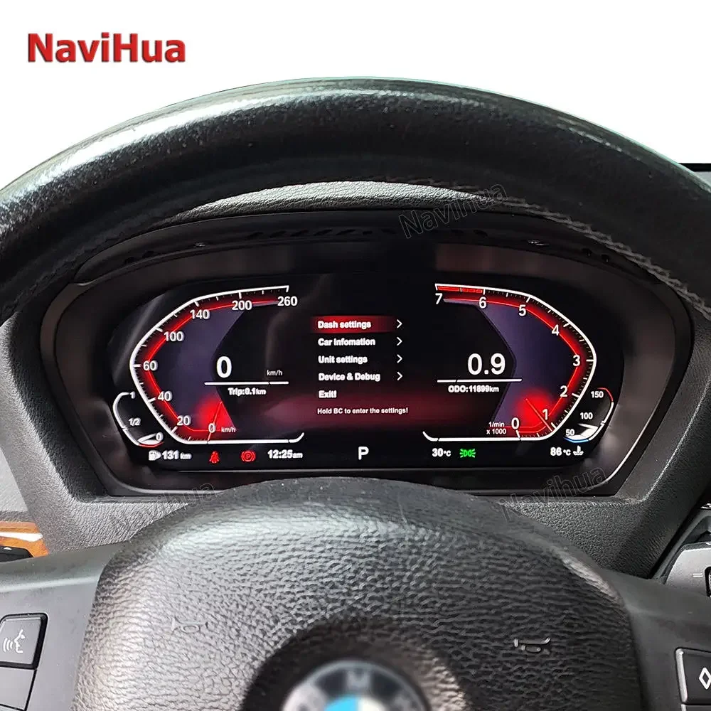 Navihua Car LCD Instrument Cluster Digital Speedometers Dashboard For BMW X5 E70 2006-2013 Virtual Cockpit Linux System