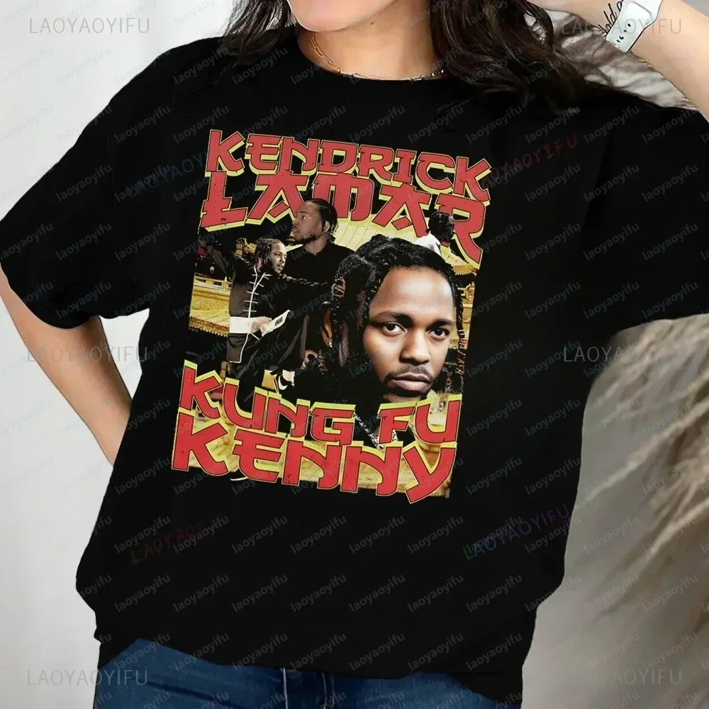 Fashion Vintage KENDRICK LAMAR Printed T-shirt Top Neutral Trend Harajuku Short Sleeve Unisex Shirt Pattern Large T-shirt