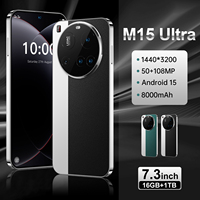 2025 New M15 Ultra Smartphone 7.3inch HD 16GB+1TB Cell Phone 50+108MP Dual SIM 5G Mobile Phones 8000mAh Android15 Unlocked