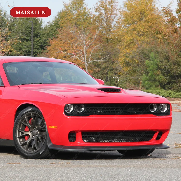 PP Material Front Bumper for Dodge Challenger Upgrade To Hell Cat Style Car Bumper with Front Lip Grill Body Kit