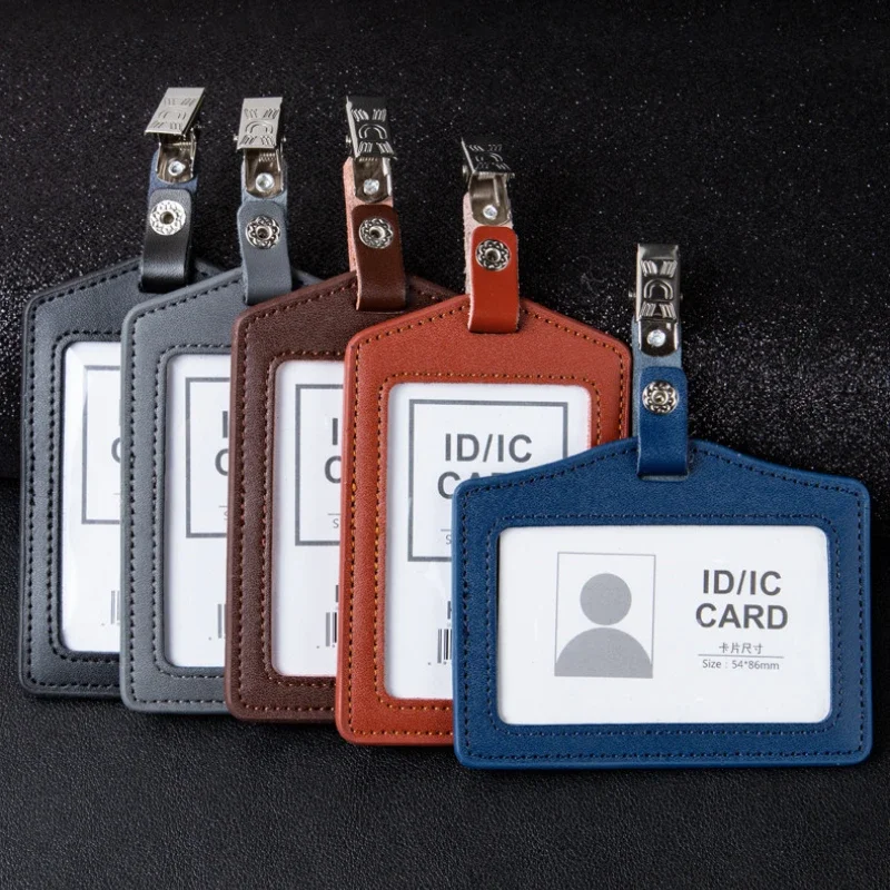 

Genuine Leather Doctor Nurse Work ID Cards Holder Horizontal Vertical Bus Card Case Credit Card Holder Badge Holder Card Cover