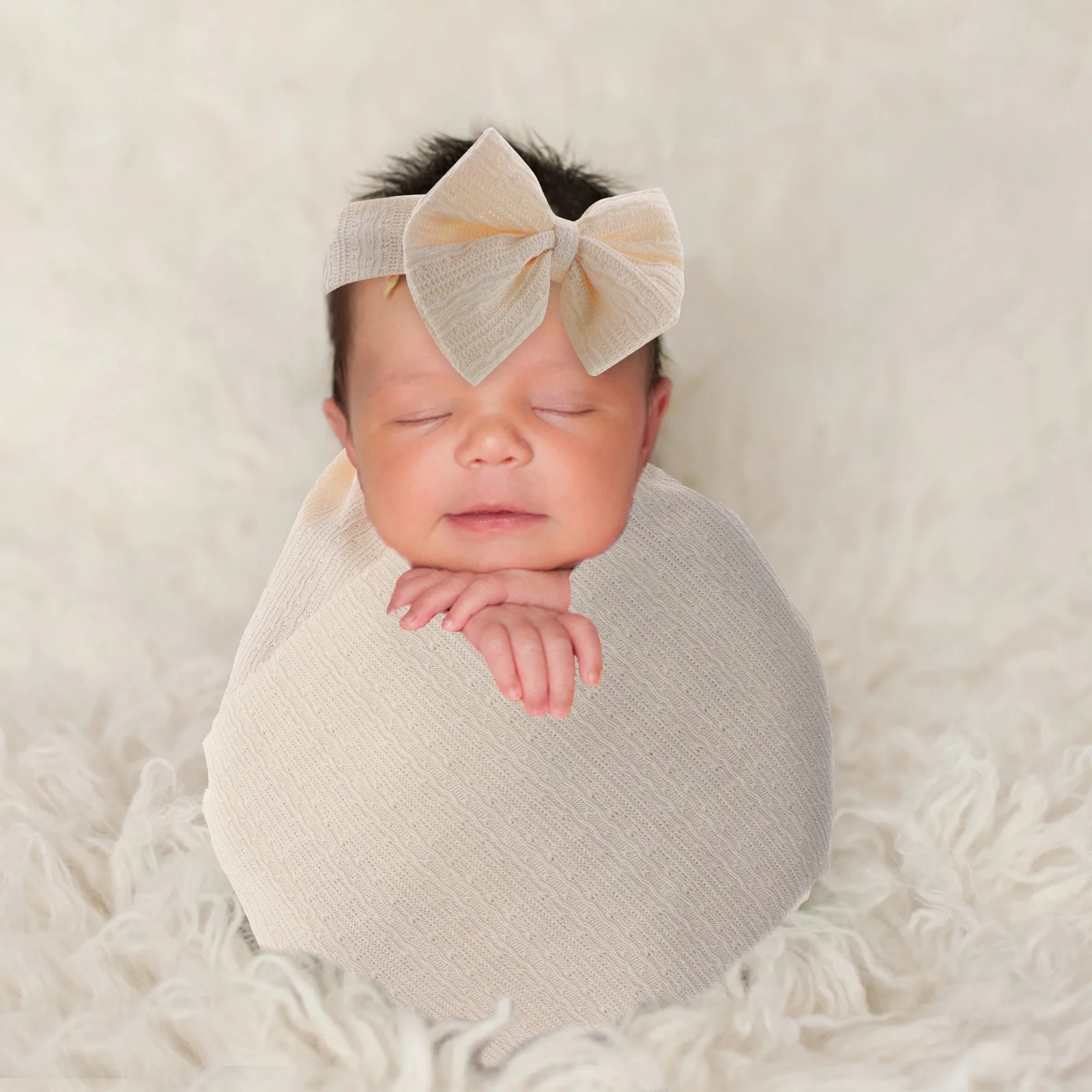 

1 set Elastic Anti-shocking Swaddle Blanket for Newborn Baby Girl Boy Polyester Muslin Wrapping Nursing Receiving Stretchy