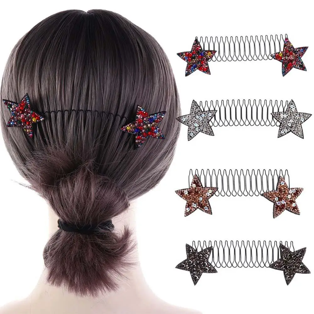 

Rhinestone U Shape Hair Styling Comb Fresh Bow Butterfly Spring Hair Comb Headwear Hair Wear Fixed Combs Children