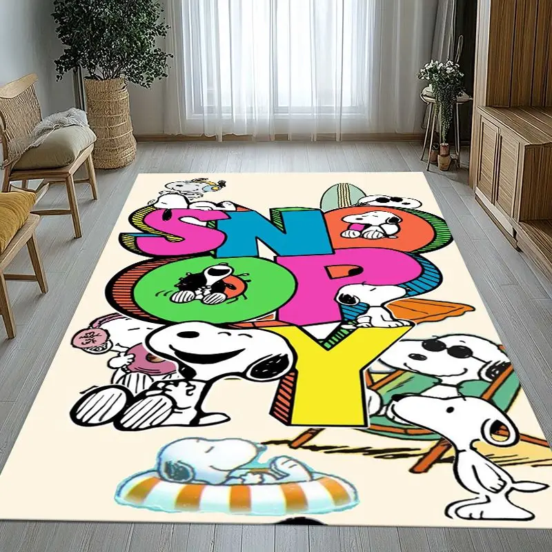 Kawaii S-Snoopys Dog Cartoon Soft Non-Slip Large Area Rug for Living Room,Bedroom Playroom Carpet Mat for Sofa,Home Decor Gift