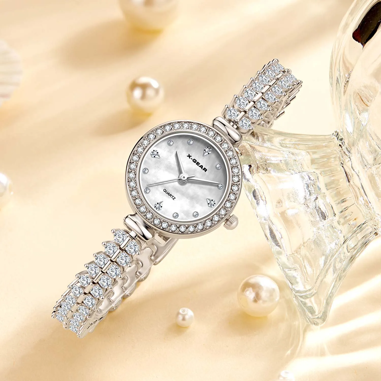 X-GEAR Wheat Ear Watch Women's Small Dial Light Luxury Diamond Set Bracelet Watch