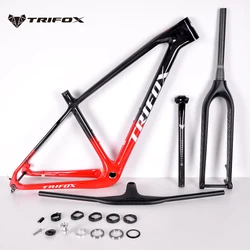 Carbon Fiber Mountain Bike Frame Full Internal Cable Routing MTB Frameset Fork Seatpost Integrated Handlebar 142TA 148Boost 29er