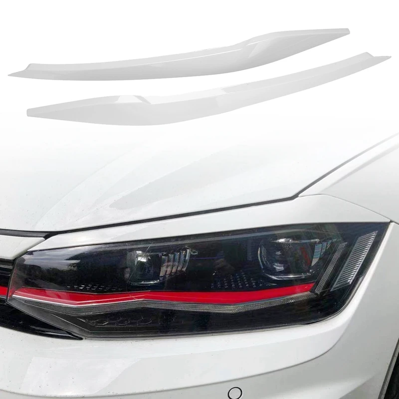 Front Headlight Eyelids Eyebrow Trim Sticker For Polo 2019 2020 2021