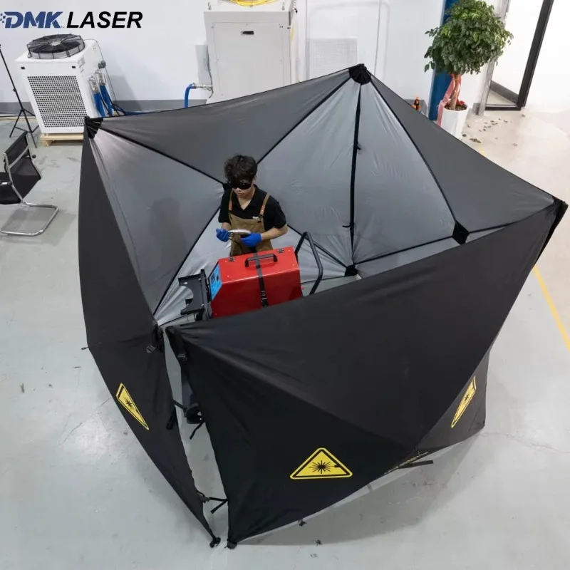 Portable Folding 2×2m Laser‑Safety Tent Suitable for Laser Welding Cleaning Work Area Industrial Protective Enclosure