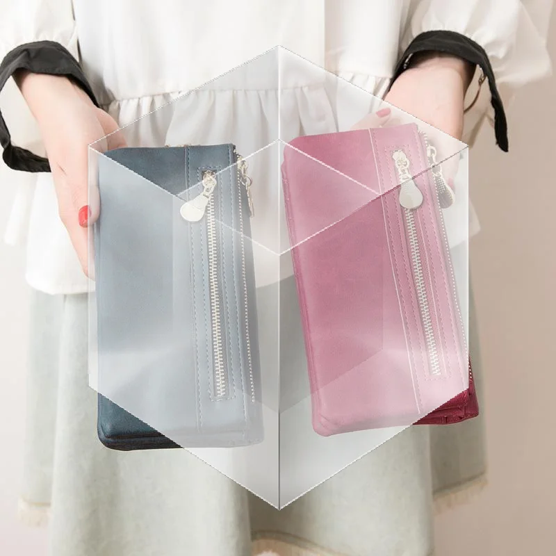 Retro Women's Long Wallet Large Capacity Double Fold Multi Card Slot Wallet Fashion Multi-functional Double Zipper Handbag
