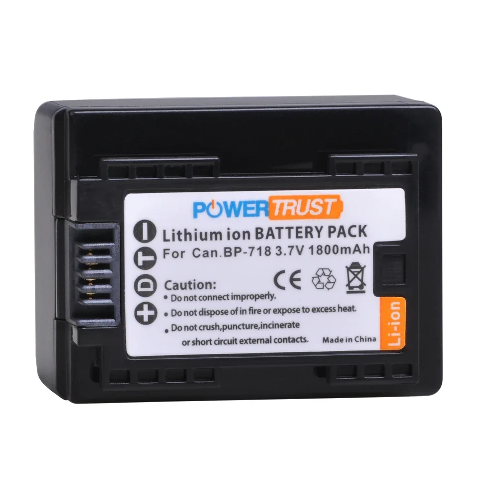 PowerTrust BP-718 Battery +LCD USB Charger for Canon LEGRIA HF R306 R706 806 R76 R86 R36 R46 R38 R56 R66 R506 R606