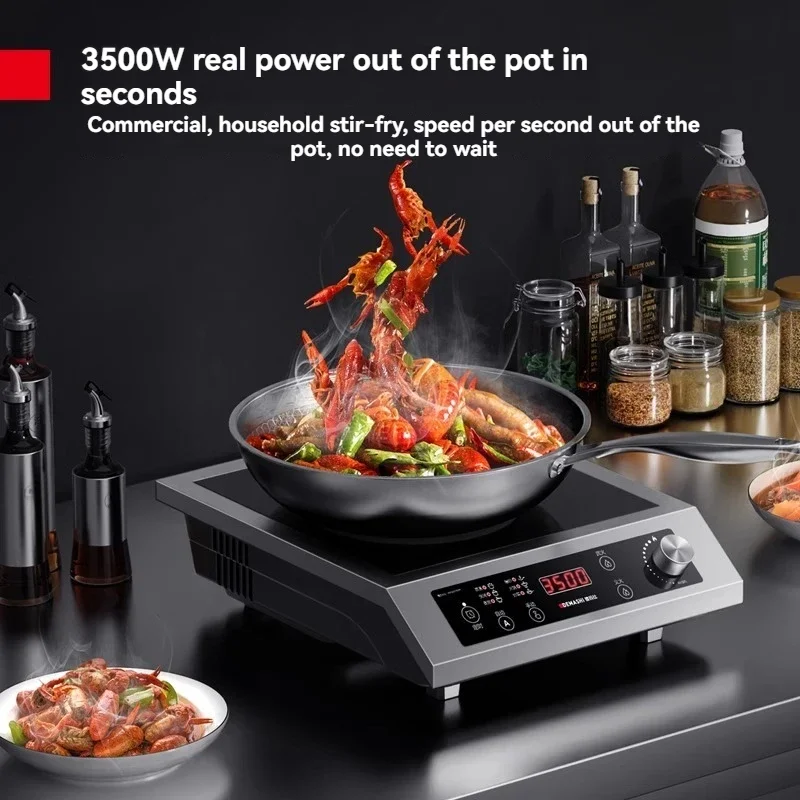 Commercial Electric Stir-Fry/Hot Pot Stove – 3500W High-Power Induction Cooker