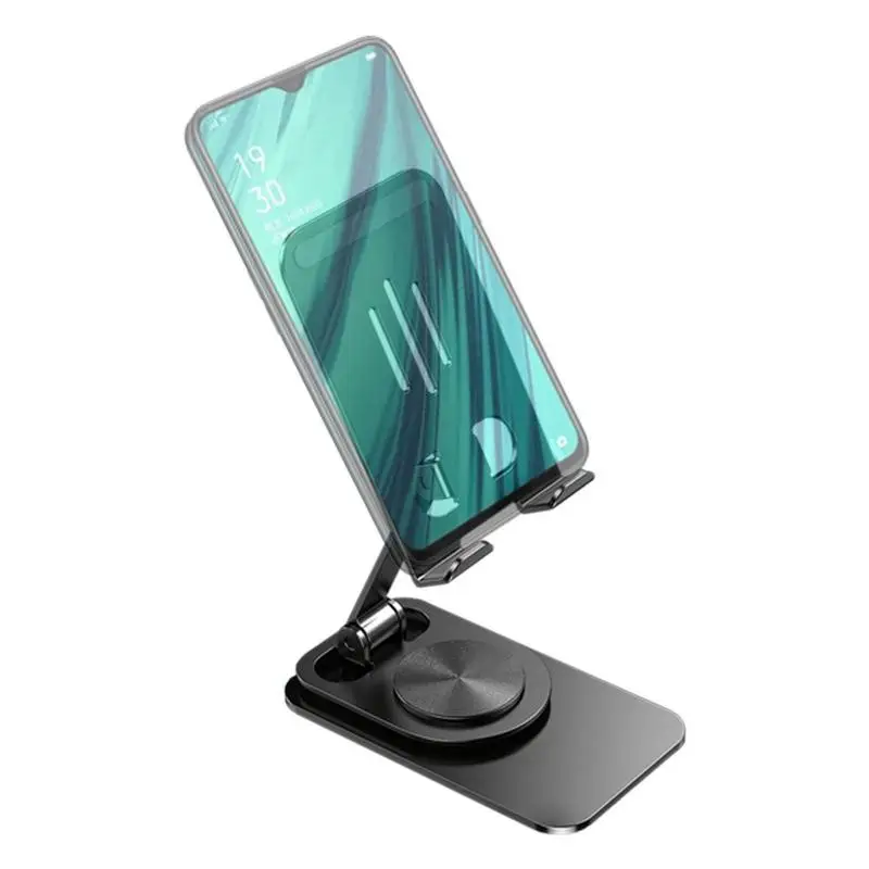 Cell Phone Holder Desk 360 Rotating Foldable Mobile Phone Holder Triangle Structure Adjustable Folding Stand Desk Supplies