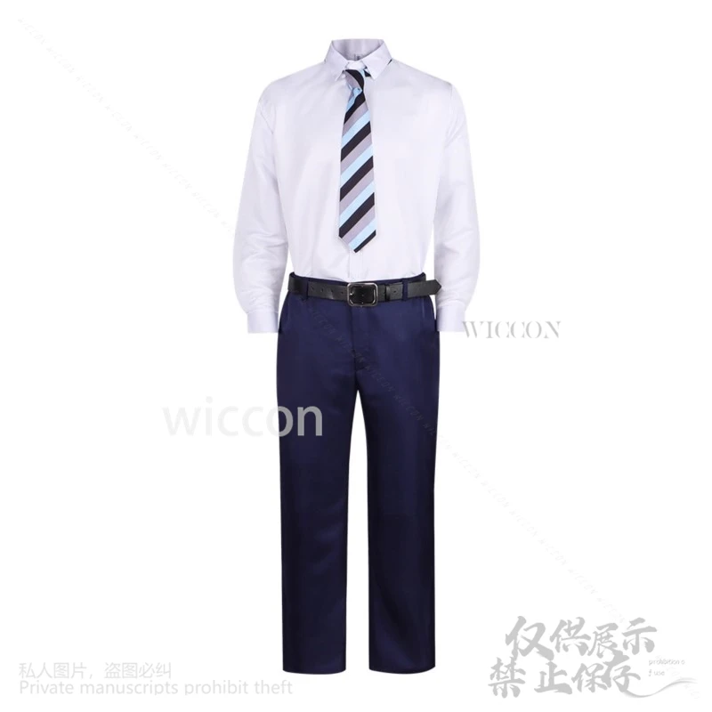 Set Lengkap Cosplay Ryo Sobue - Kemeja Putih, Dasi, Celana Hitam & Wig |   Seragam Roleplay Kawaii |   Dapat disesuaikan