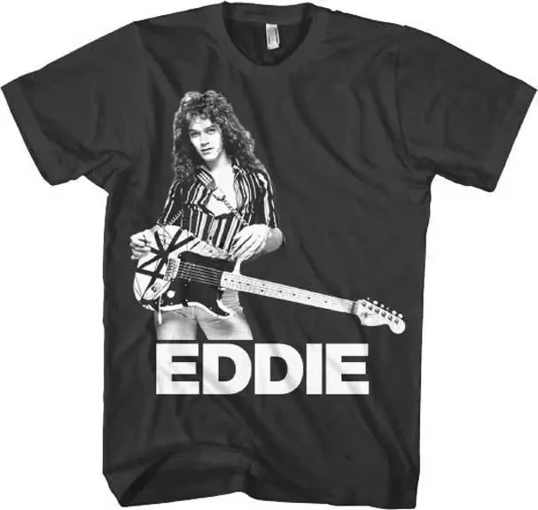 Camiseta con guitarra de Eddie Van Halen para S-5XL, camisa informal de manga corta con cuello redondo de peso pesado, novedad de verano, 2024