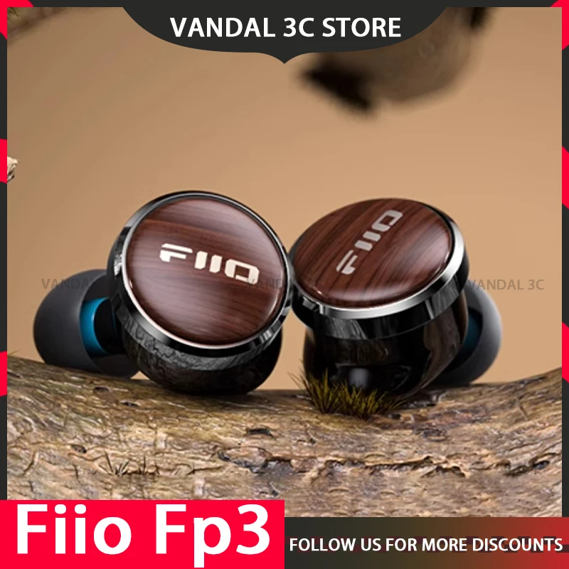 Fiio Fp3 In Ear Earphone Hifi 14.5mm Planar Diaphragm Driver Cable For Audiophile Musician Wood Faceplate 0.78mm For Earphones