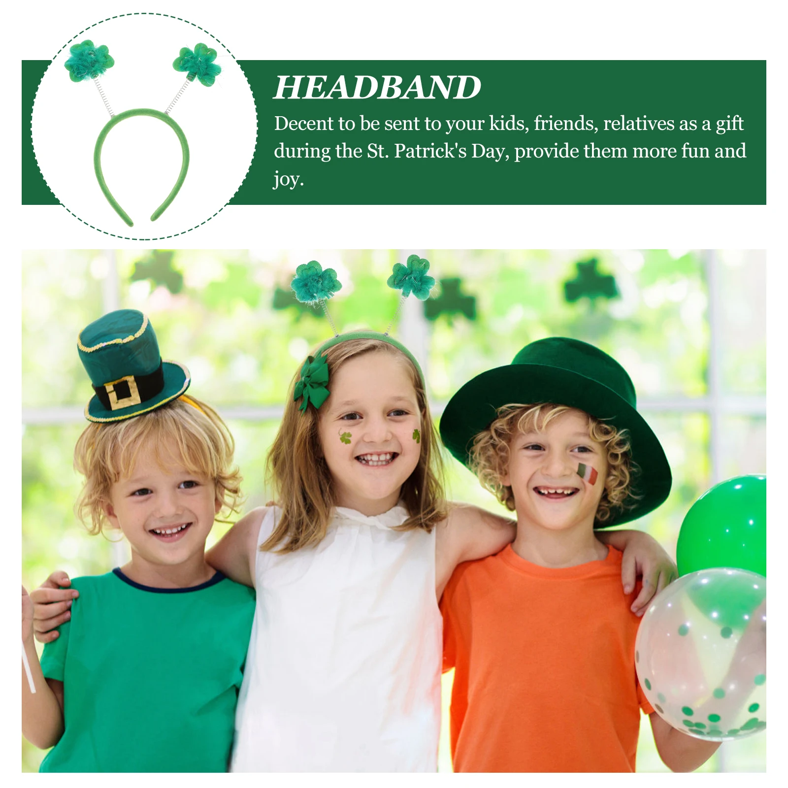 

Gauze Skirt Headb Kids Girls Green Tutu Costume St Patrick Day Party Accessories Lightweight Comfortable Safe Durable Clover