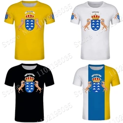 CAMISETA Canary Islands Flag T Shirts 3D Print White Black Mens Summer Running Streetwear Casual Technical Training Clothes