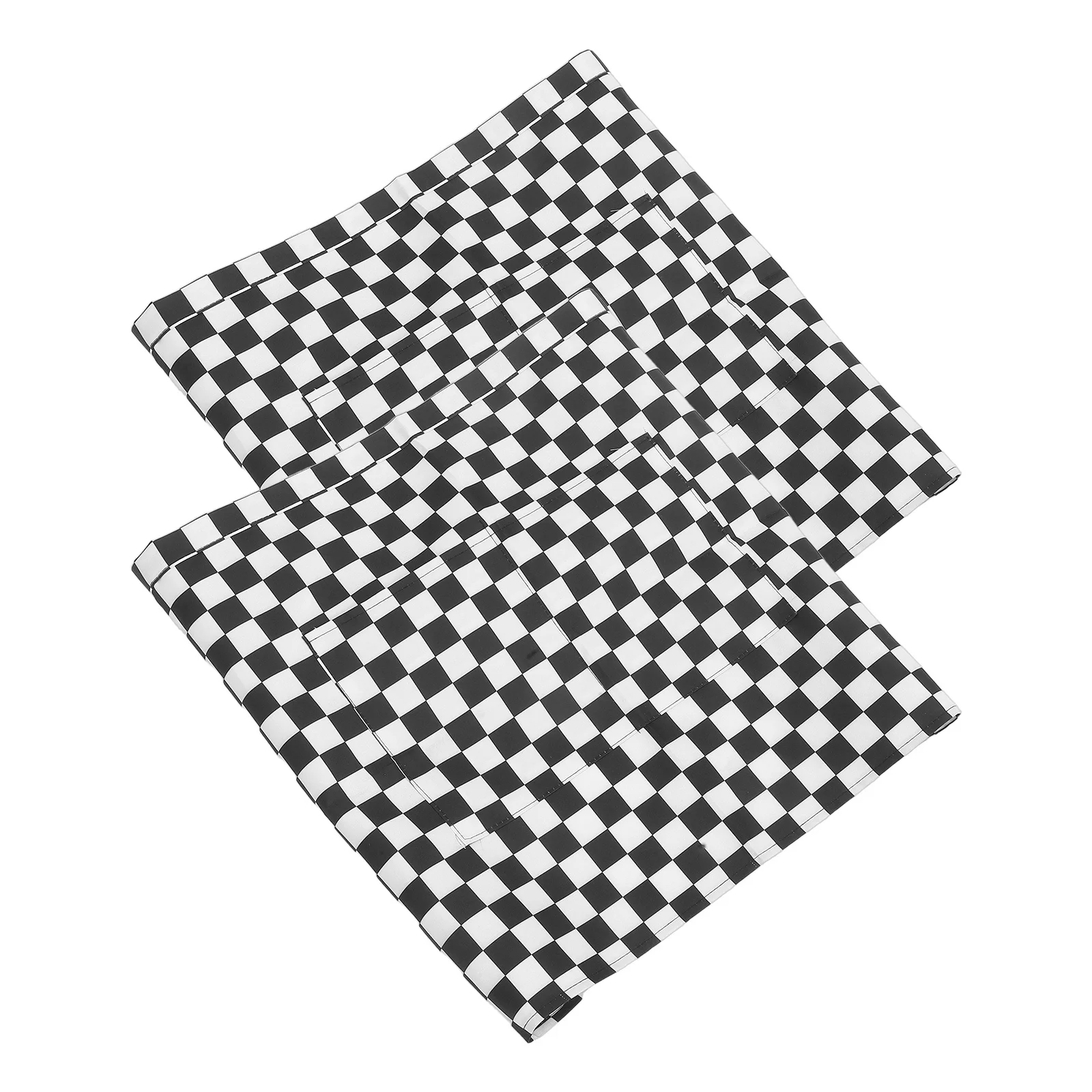 

2Pcs Checkered Waist Aprons Black White Waitress Half Apron Pockets Servers Restaurant Catering Work Aprons Checkered Apron