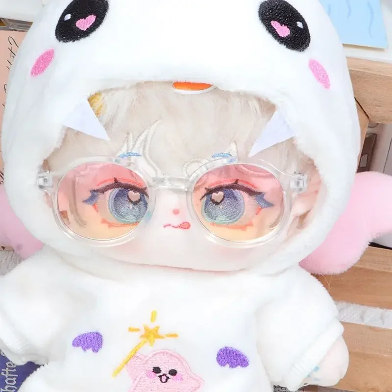 Cotton doll accessories glasses 20cm, black framed transparent glasses for cartoon dolls