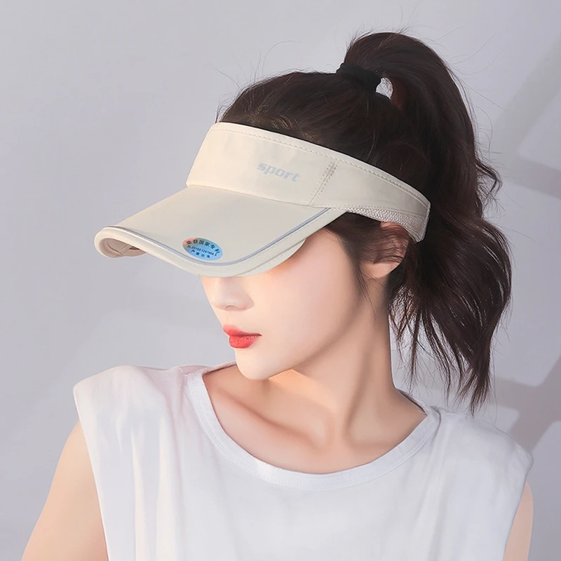 

New Summer Empty Top Sun Visor Hat Retractable Brim Golf Cap Adjustable UV Protection Beach Tennis Sport Hat