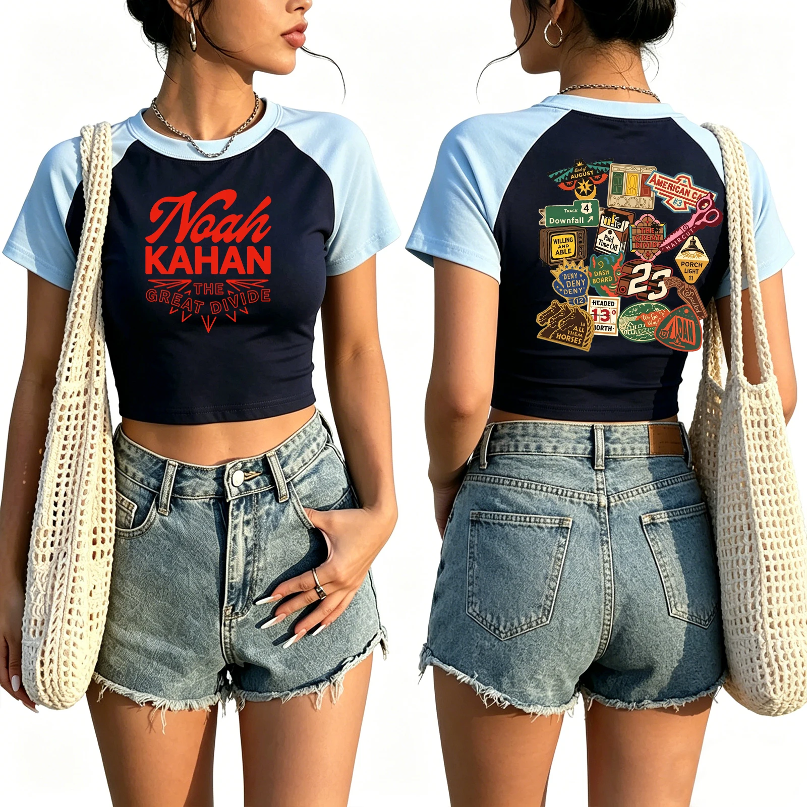 Noah Kahan The Great Divide Tour 2026 Cropped T-shirt Women Casual Short Sleeve Graphic Print Y2K Streetwear Crop Tops