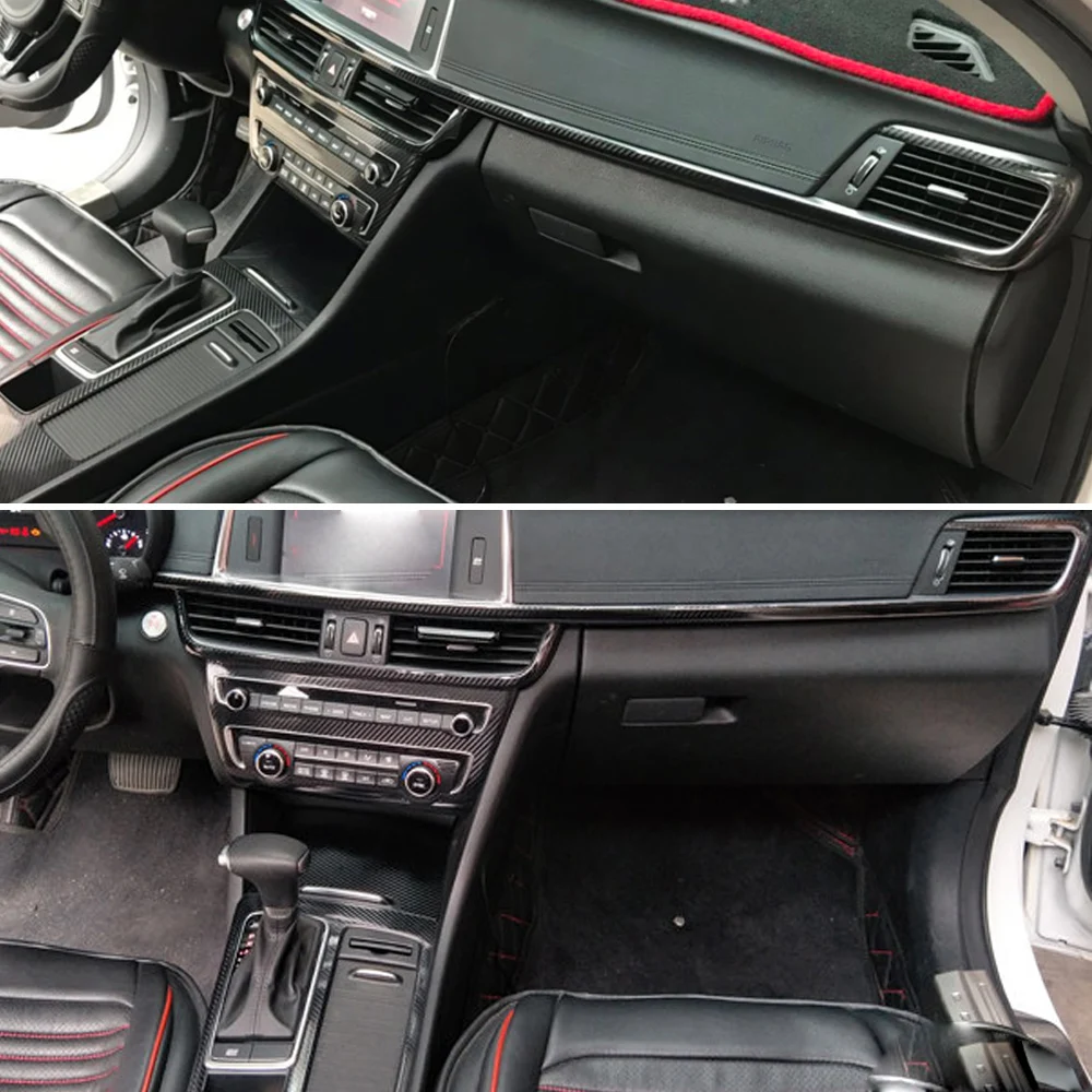 For BMW X1 X2 F48 2016-2021 Interior Central Control Panel Door Handle 3D 5D Carbon Fiber Stickers Decals Car Styling Accessorie