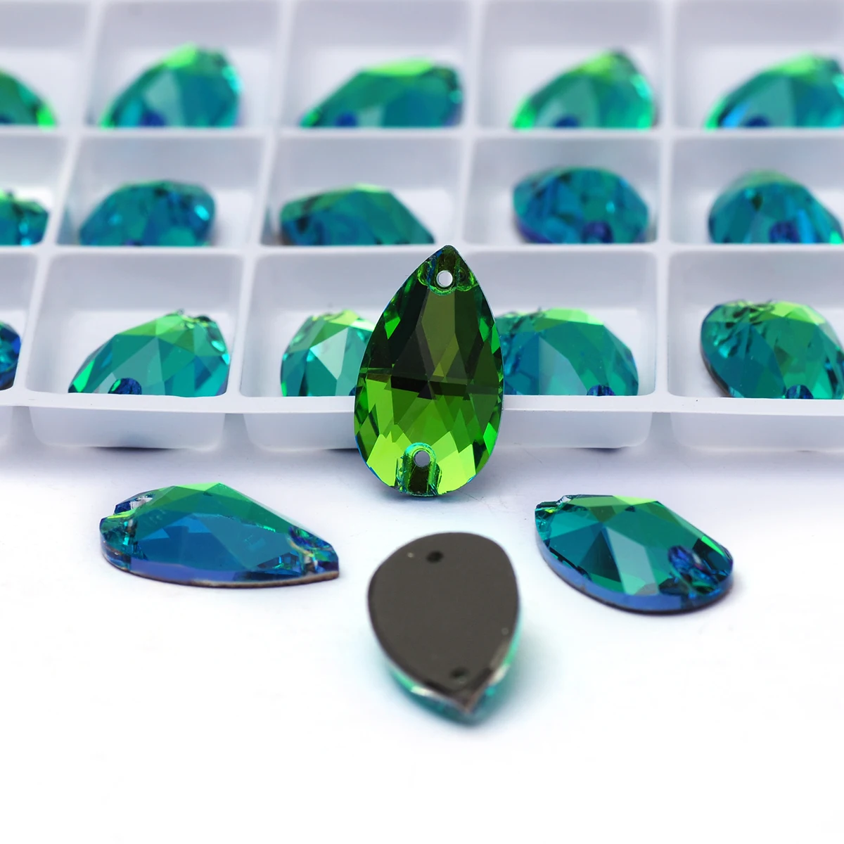PUBRILEX Flache Strasssteine zum Aufnähen, Glasdiamanten, DIY-Heimdekorationen, bunte Kristallsteine zum Nähen für Kleider und Taschen – Detail 2