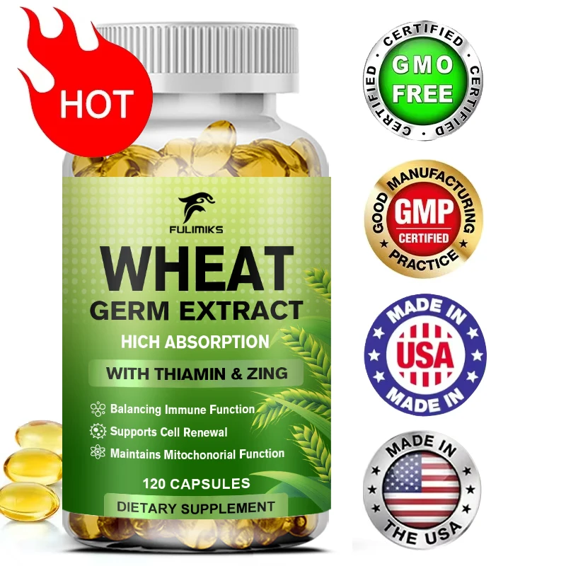 

Капсулы с экстрактом пшеничных зародышей, добавки спермидином, с более высоким содержанием спермидины и цинком для здорового старения и иммунитетной системы