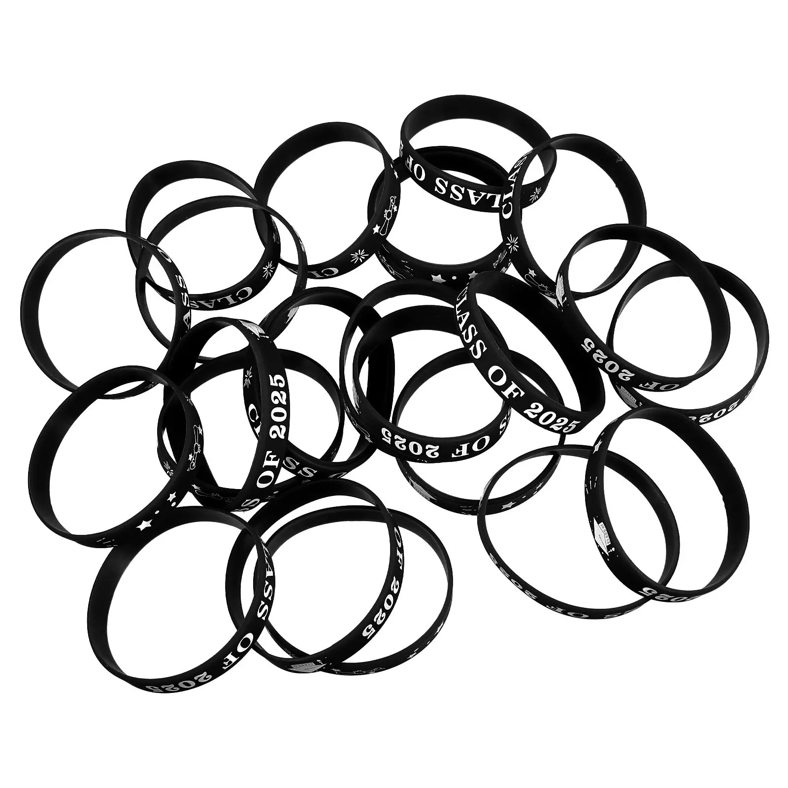 

24pcs Graduation Silicone Bracelets Elastic Wristb s Class of 2025 Party Favors Keepsake Gifts Students Events