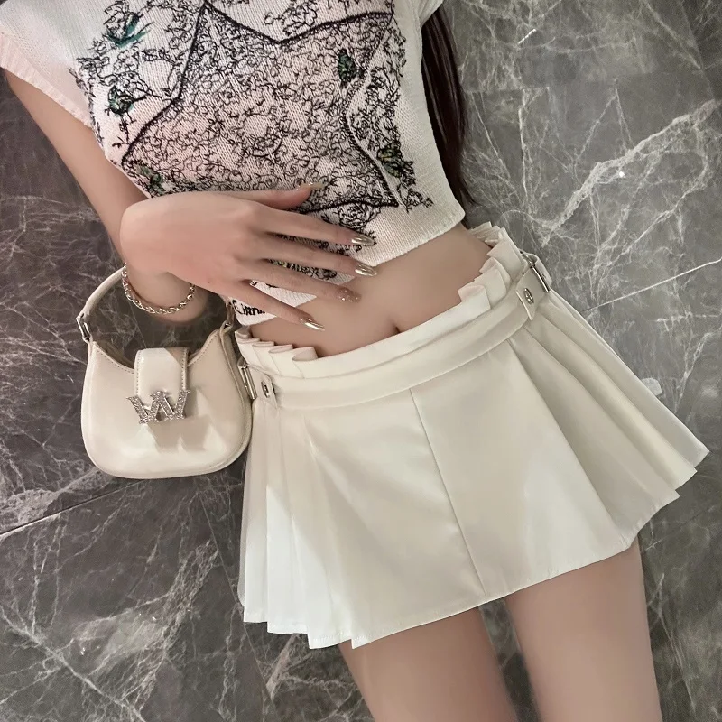 

Luna 96, новый дизайн, юбка трапециевидной формы, плиссированная универсальная юбка с высокой талией, брюки, женские модные весенне-осенние однотонные