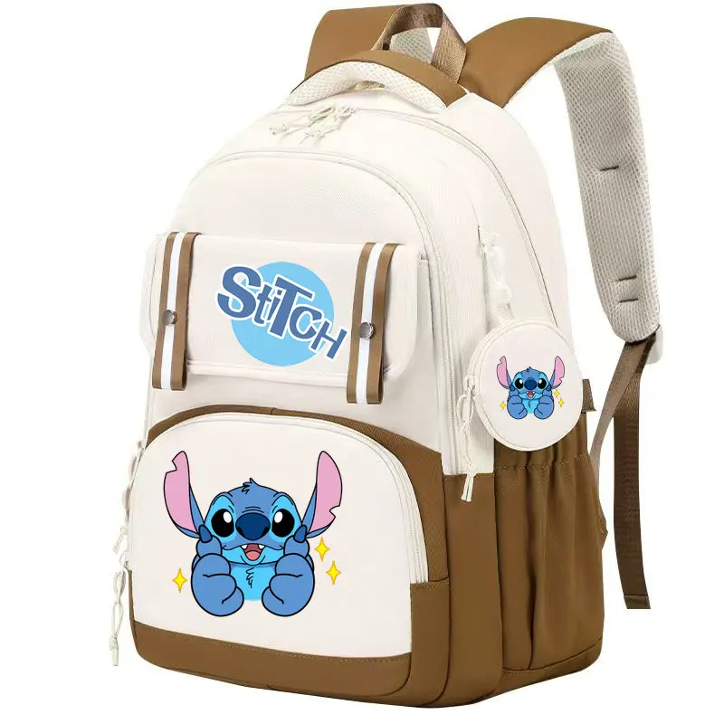 Stitch Backpack, Girl Boy Large Capacity Printed Cute Daypack, Cartoon Anime School bag, Teenager Casual Travel Commute Knapsack