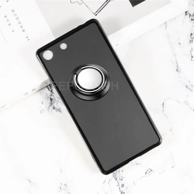 Para sony xperia m5 e5603 e5606 e5653 suporte de anel traseiro tpu silicone macio telefone proteger caso anti queda escudo