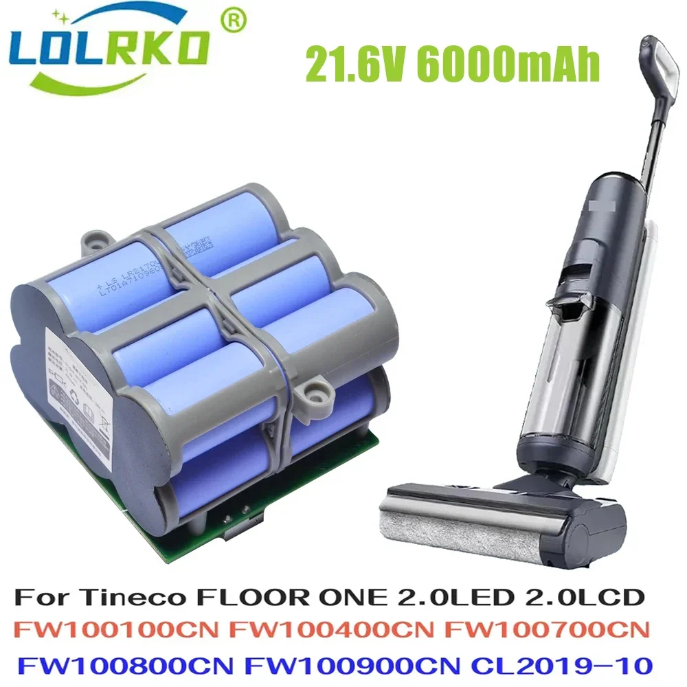 

100% Оригинальный аккумулятор 6000 мАч для Tineco FLOOR ONE 2.0LED 2.0LCD FW100100CN FW100400CN FW100700CN FW100800CN FW100900CN CL2019-10