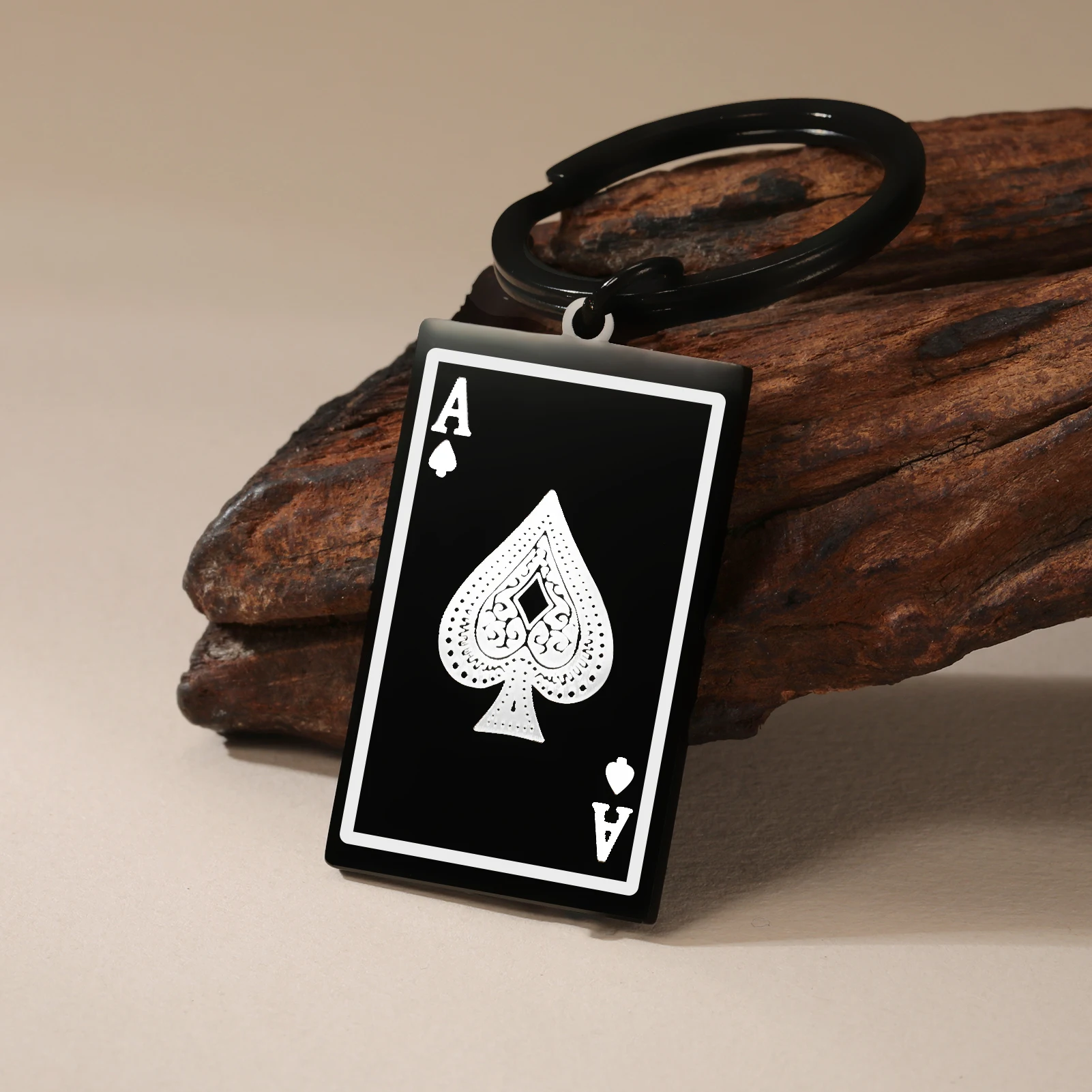 EUEAVAN 1pc Lucky Ace of Spades Stainless Steel Pendant Poker Card A Charms DIY Necklace Keychain Jewelry Making Supplies Gifts