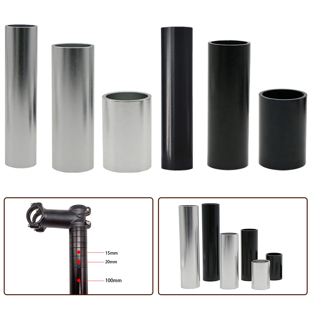 Aluminum Spacer 1-1/8" 28.8mm Bicycle Front Fork Standpipe Headset Stem Alloy Washer 50/100/150mm Height Handlebar Rise-up Adjus view 5