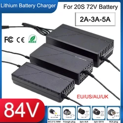 84V 2A/3A/5A Lithium Battery Charger With Fan AC110-240V to DC For 20S 72V 20Ah Electric-Tricycle/scooter/motorbike Fast Charger