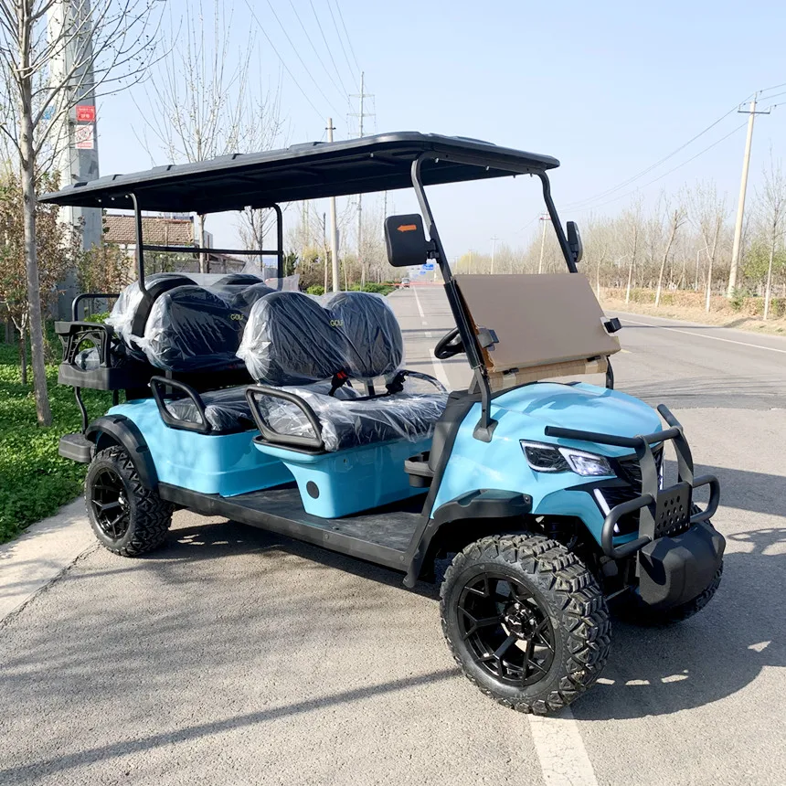 Luxurious Design Golf Cart 6 Seats 5000W AC Motor Electric Golf Cart With Forward/Reverse Taillights And Emergency Flashers